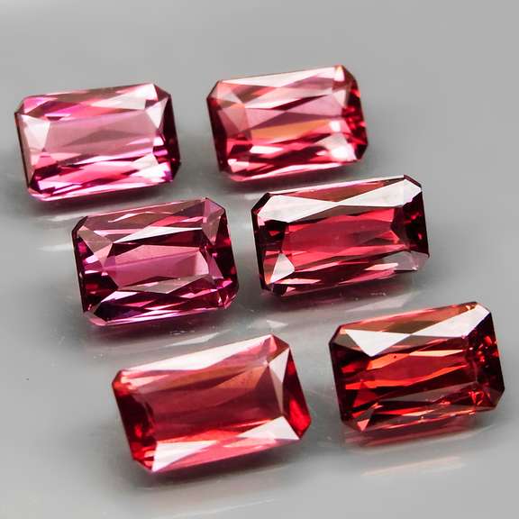 Amazing 8.05ct scissor cut violet pink Rodolite Garnet set