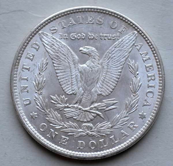 1878 Reverse Of 1879 7 Tail Feather Frosty White BU Morgan Dollar