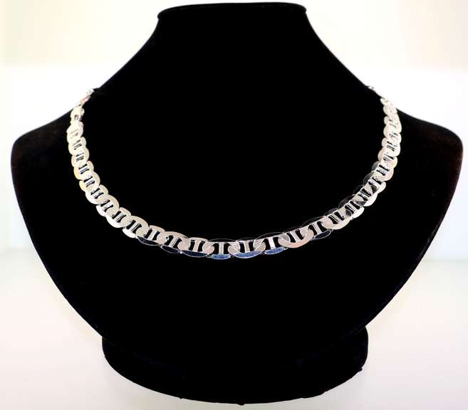 Italian Beautiful Sterling Silver Marina Chain Necklace