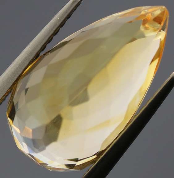 Vibrant 7.89ct golden orange pear cut Citrine