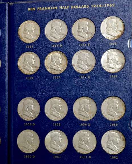 Franklin Half Dollar Album 1948-1963 P D S (no 1948-P)