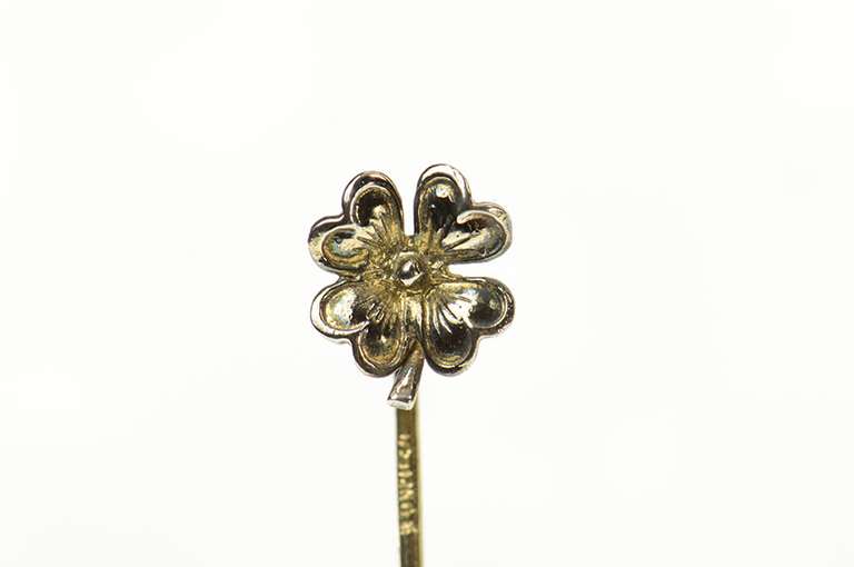Gold Filled Retro Heart Leaf Clover Shamrock Lucky Pin/Brooch