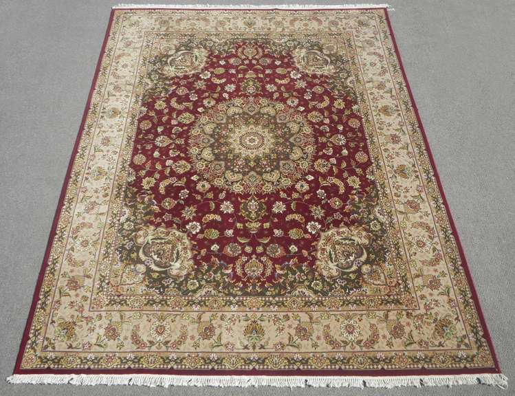 Silk Highlighted Tabriz Design 10.4x7.11
