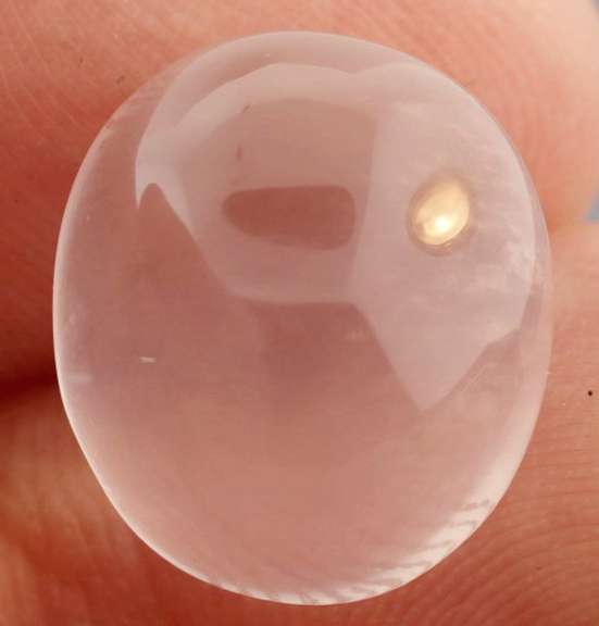 Glowing! 12.95ct powder pink Rose Quartz cabochon