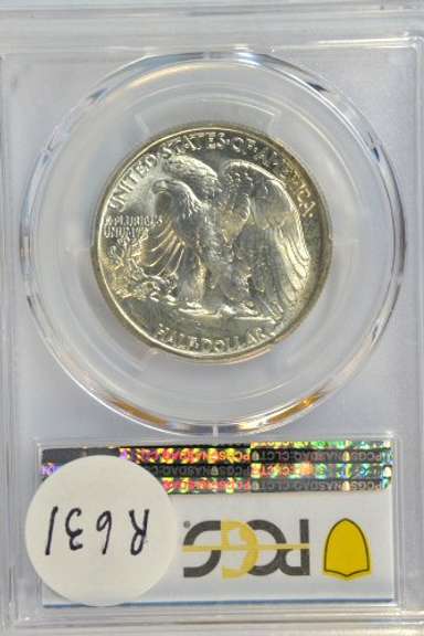 Solid Gem BU 1942 Walking Liberty Half Dollar. PCGS MS65