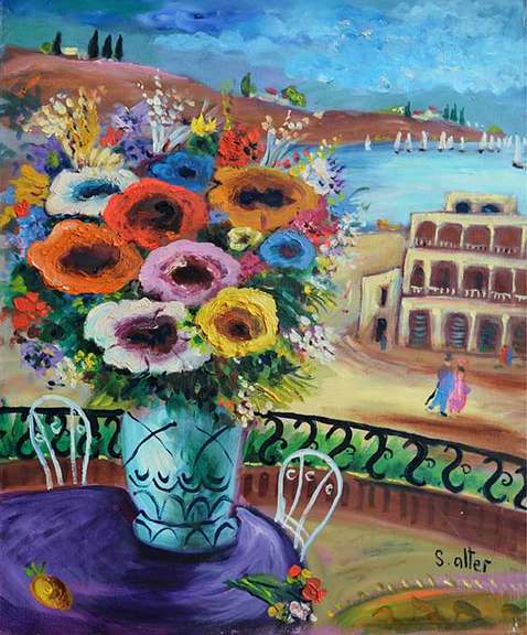 Alter Original Acrylic Bouquet on the Balcony