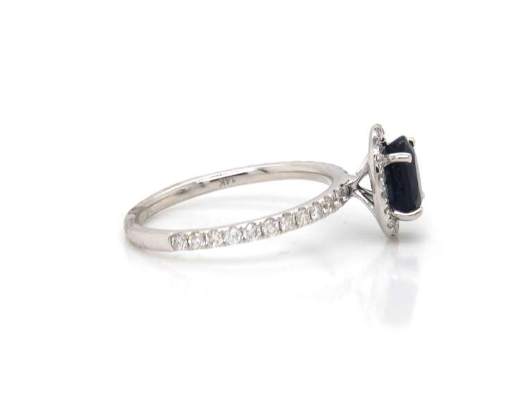 Radiant 10kt White Gold Sapphire & Diamond Cocktail Ring