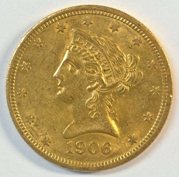 Nearly BU 1906-D US $10 Liberty Gold Piece