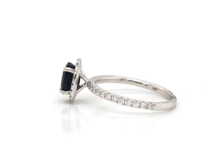 Radiant 10kt White Gold Sapphire & Diamond Cocktail Ring