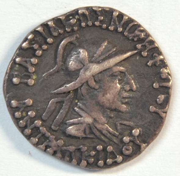 Sharp Baktria Silver Drachm of Antialkidas, 145-135 BC