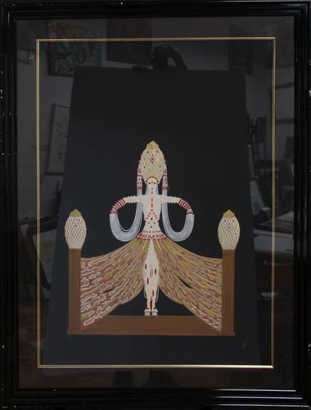 ORIGINAL HAND PULLED LITHOGRAPH HAND SIGNED BY THE ERTE ENCHANTRESS 1986 ERTE ENCHANTRESS