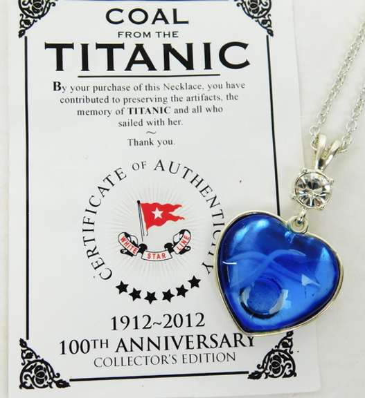 Coal from the Titanic Collector's 100th Anniversary Necklace