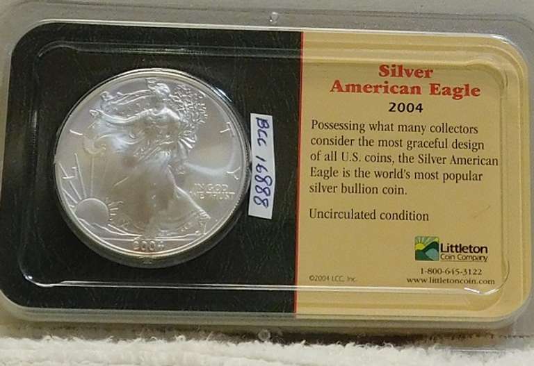 2004 Silver Eagle Cert Unc, Littleton