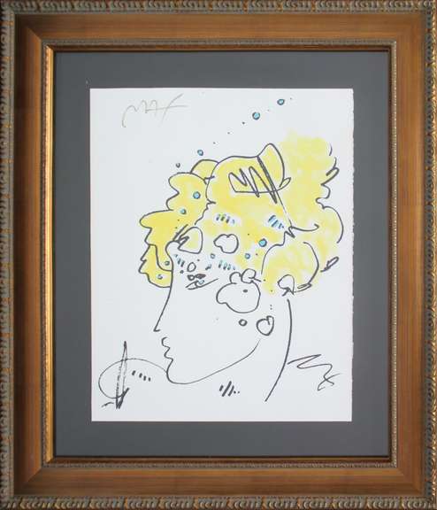 ORIGINAL PAINTING BY PETER MAX BLUSHING BEAUTY. HAND SIGNED  MAX BLUSHING BEAUTY