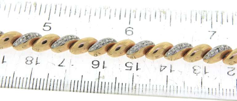 925 Sterling Silver Cubic Zirconia Wavy Bracelet