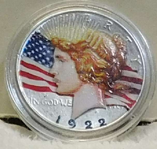 1922 Colorized Peace Dollar