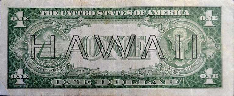 Series 1935A $1 Silver Certificate, World War II Hawaii Emergency Issue Note, Circulated.