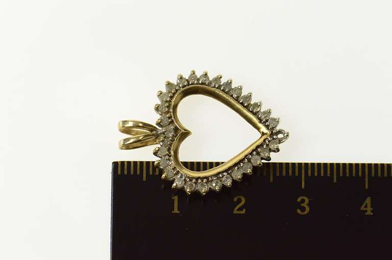 14K Yellow Gold Classic Simple Heart Love Symbol Pendant