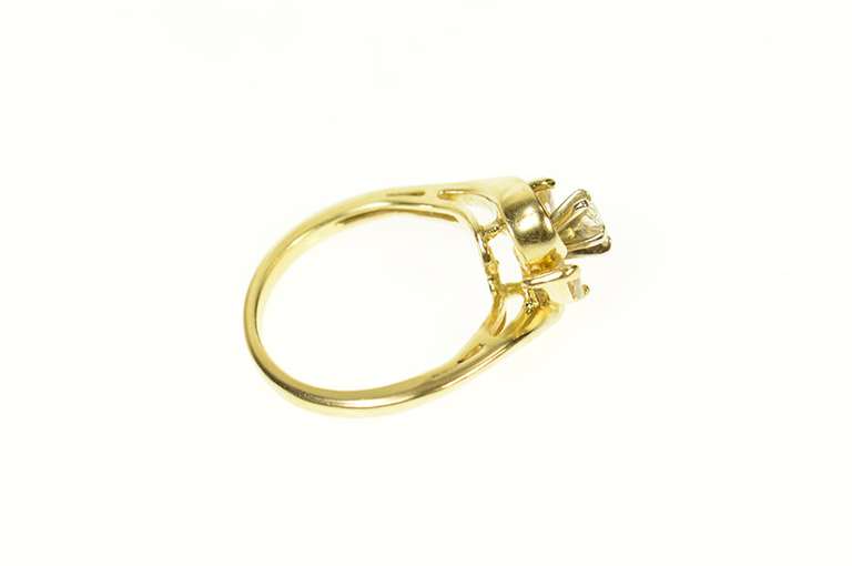 14K Yellow Gold 0.30 Ctw Marquise Diamond Engagement Ring