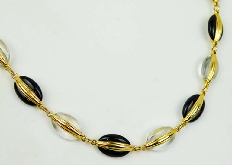 Stunning Swarovski Black & Clear Crystal Necklace