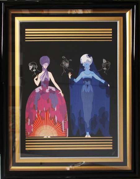 VERY RARE HAND SIGNED ERTE LIMITED EDITION, EVENING NIGHT 1985 ERTE EVENING NIGHT