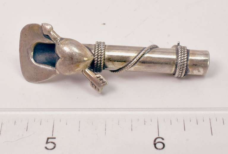 Unique Heart and Arrow Sterling Silver Pin