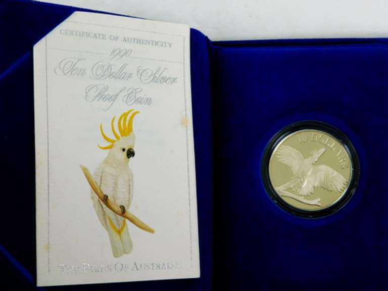 1990 Ten Dollar .999 Silver Proof Birds of Australia Coin