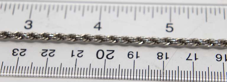 Vintage Sterling Silver Rope Chain Necklace