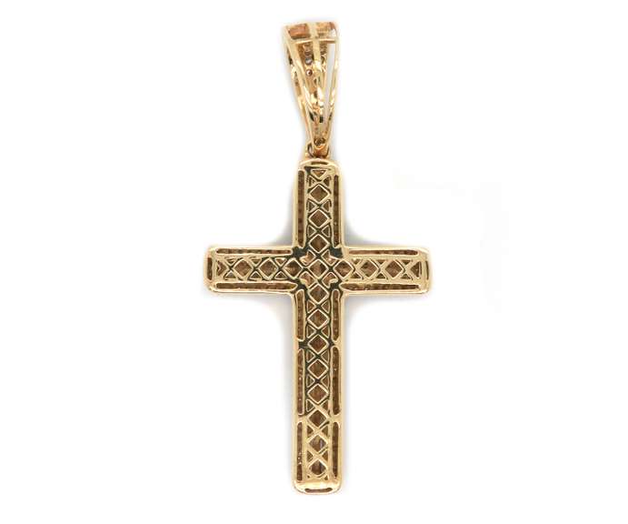 Appealing 10kt Yellow Gold Diamond Cross Pendant
