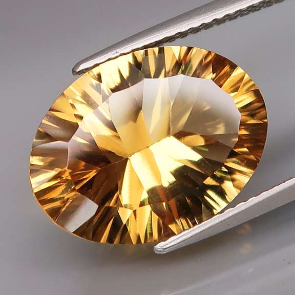 Vibrant 6.62ct boutique concave cut Citrine