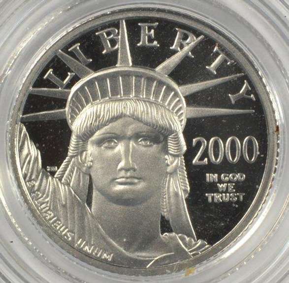 Deep Cameo PROOF 2000-W $10 Platinum Eagle. Box/COA