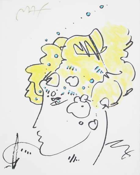 ORIGINAL PAINTING BY PETER MAX BLUSHING BEAUTY. HAND SIGNED  MAX BLUSHING BEAUTY