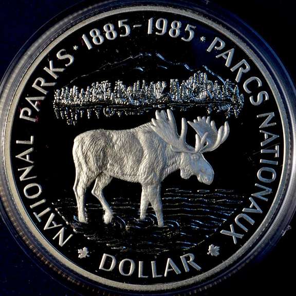 Lot Of 14 1985 100th Anniversary Of The National Parks Of Canada Silver Dollars.