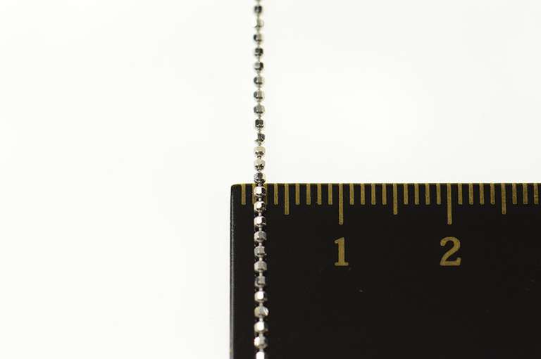 14K White Gold 1.1mm Ball Link Fancy Classic Chain Necklace