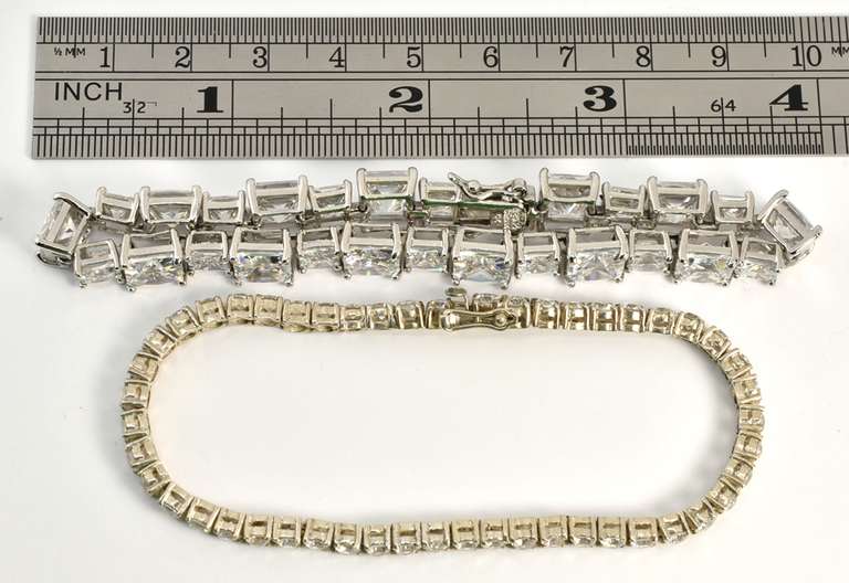Two Sterling Tennis style Bracelets