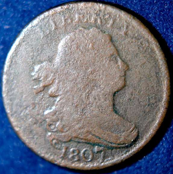 1807 Draped Bust Large Cent Circulated.