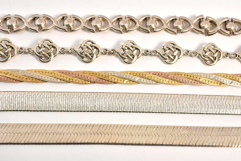 Great Group of 5 Sterling Bracelets