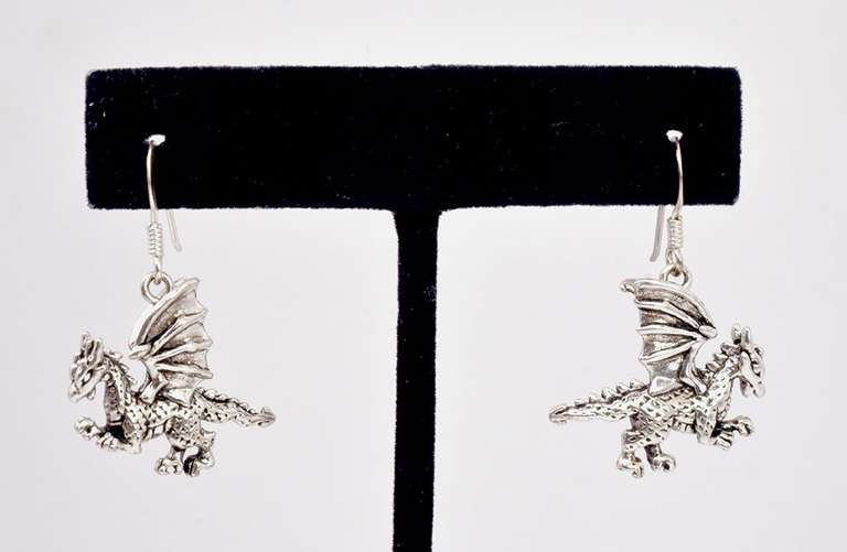 Dragon Sterling Silver Dangle Earrings