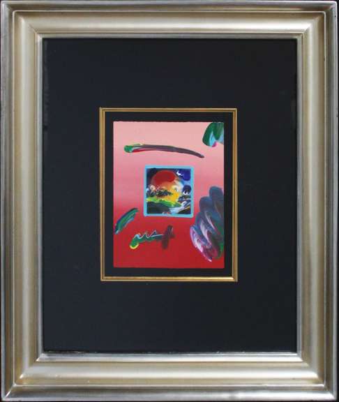 ORIGINAL PAINTING BY PETER MAX SUNSET 2009 HAND SIGNED MAX SUNSET