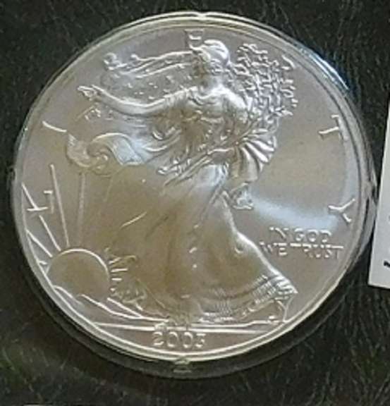 2003 Silver Eagle Cert Unc, Littleton