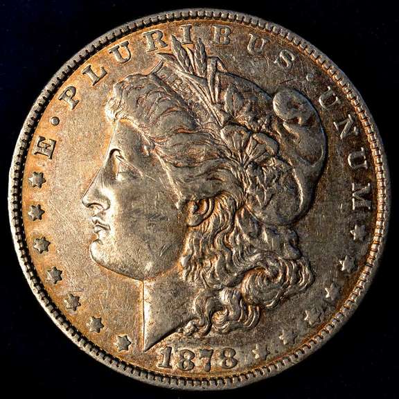 1878 Morgan Silver Dollar 7TF 78' Reverse, AU.