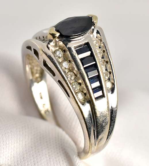 Practical White Gold Sapphire & Diamond Ring
