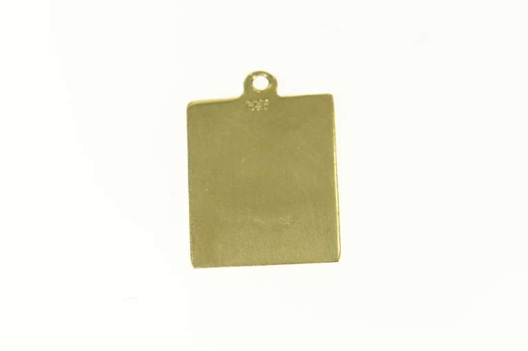 14K Yellow Gold Furstentum Liechtenstein Stamp Ornate Charm/Pendant