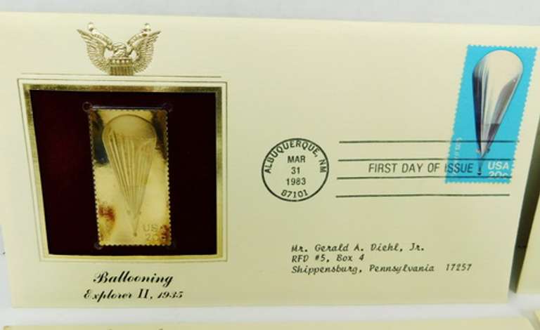 6 1983 1st Day Covers & 22KT Gold Replica Stamps
