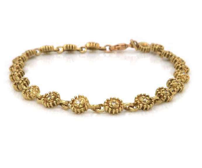 Precious 18kt YG Sunburst Diamond Bracelet