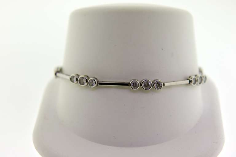 Sterling Silver CZ Stations Bracelet