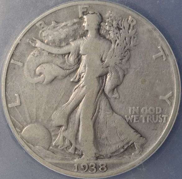 1938-D Walking Liberty Half Dollar ICG F12.