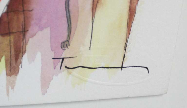 ITZCHAK TARKAY ORIGINAL WATERCOLOR HAND SIGNED  TARKAY UNTITLED