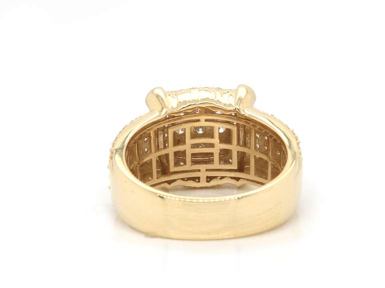 One-of-a-Kind Man's Diamond Cluster Ring in 10kt YG