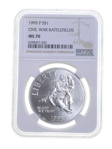MS70 1995-P Civil War Battlefield Commemorative Silver Dollar - NGC